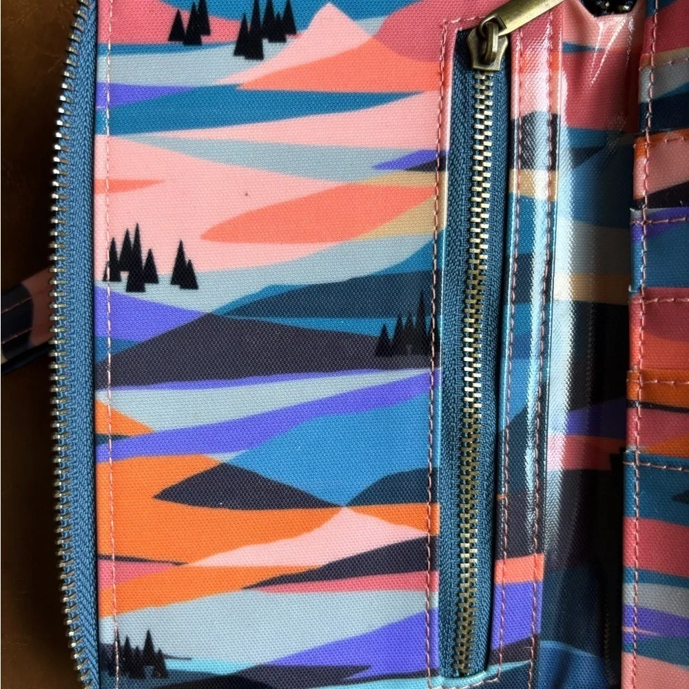 Wander Multicolor Striped Wristlet Clutch - Blue, Purple, Pink, Teal NWOT